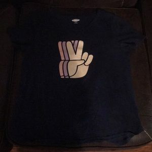 Navy blue peace sign shirt
